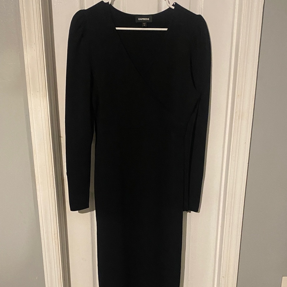 Express Classic Black Long Sleeve Dress